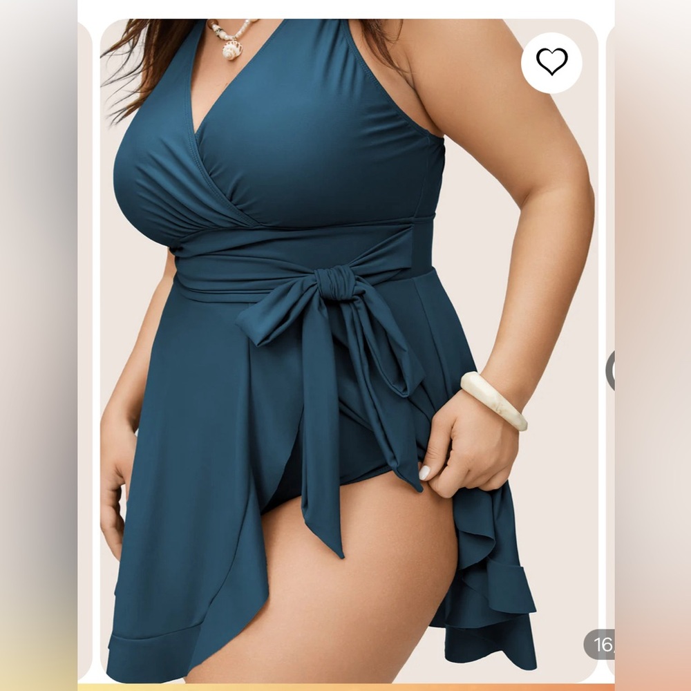 Bloomchic swim dress (swim suit), dark teal color (cyan), size 22/24